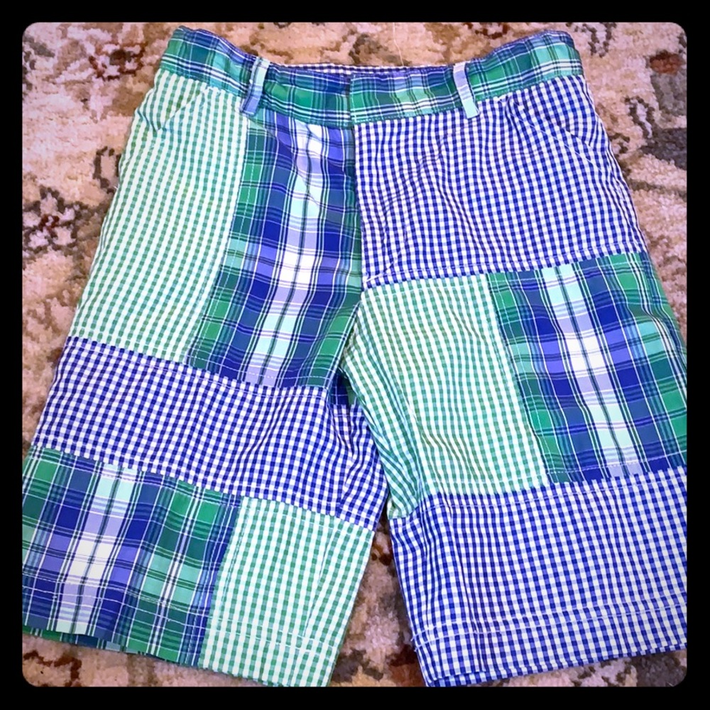 💃T.F.Laurence color block plaid shorts